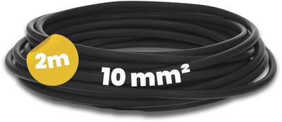 2 meter H07V-K 10 mm² zwarte bedradingskabel - flexibele aderkabel voor schakelkastsystemen