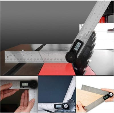 Digitale Hoek Finder - Elektronische Gradenschaal - Precisie Metingen - 360 Graden Meetbereik - 200mm Lengte - Zilver