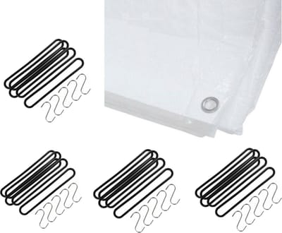 FX Tools - Afdekzeil wit 4 x 6 meter met 20x spanrubbers en S-haken