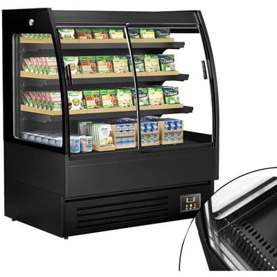GGM Gastro Wandkühlregal - 1200mm - 380 Liter - mit 2 doppelt verglasten Schiebetüren & 3 Ablagen