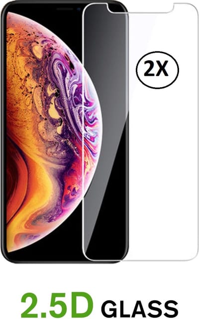 Screenprotector Geschikt voor Apple iPhone X-XS 2xTransparant Screenprotector gehard glas- Temperend gals- Beschermglas- Hoge kwaliteit