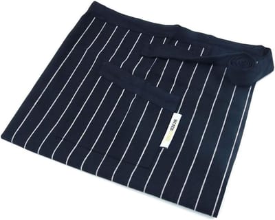 Stijlvolle Taille Schorten met Zakjes, Lichtgewicht Schort voor Koken, Bakken en BBQ - Plus Size Half Schort in Zwart met Ruitpatroon