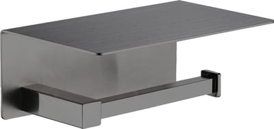 Plieger Altea WC Rolhouder met Plateau – Wandmontage – Geborsteld Gunmetal