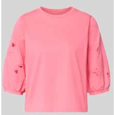 T-shirt met 3/4-mouw en ajourwerk