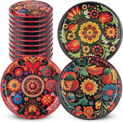 KADAX Schroefdeksel met diameter van 82 mm, metalen twist-off-deksel, reservedeksel voor inmaakpotten en weckpotten, deksel met 6 inkepingen (kleurrijke bloemen, 10 stuks)