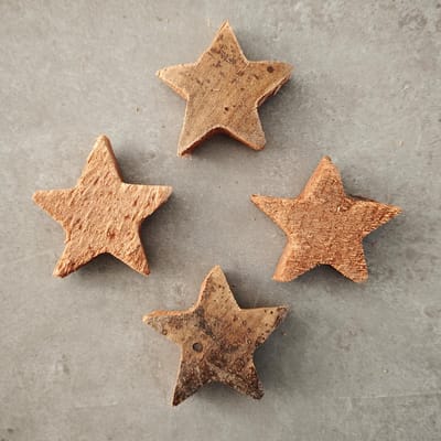 Coconut Star 5 Cm Natural 100 pcs - kerstdecoratie voor binnen - kerst - stukjes - decoratie - kerstster - kokos - coco - ster