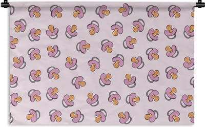 Wandkleed - Wanddoek - Speen - Patronen - Roze - 90x60 cm - Wandtapijt