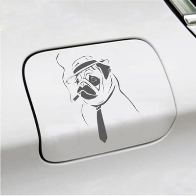 Bumpersticker - Hond Rokend - 10 X 13,6 - Antraciet