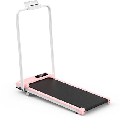 Opvouwbare loopband met 7% helling - 3-in-1 loopband Motor 2,5 pk- Walking Pad 1-8 km/u instelbaar - Oppervlak 38,5 x 90 cm - Roze