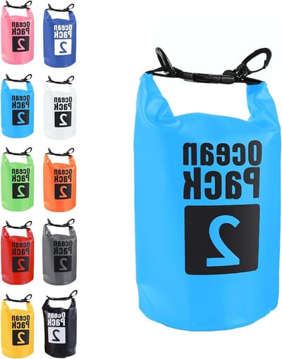 Waterdichte tas voor outdoor activiteiten zoals raften, kajakken, vissen en kamperen - 2L polyester tas in skyblue