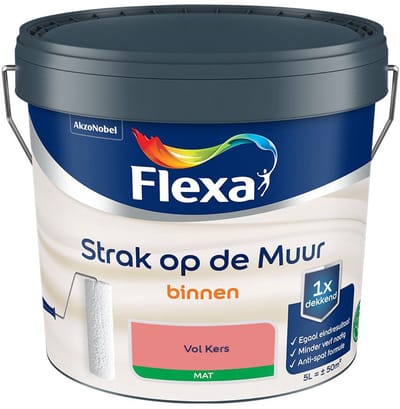 Flexa - Strak Op De Muur Binnen Mat - Vol Kers - Mengverf - 5 L