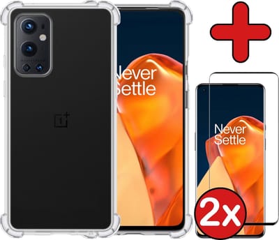 Hoesje - Met Screenprotector - 2 Stuks - Geschikt voor OnePlus 9 Pro - Sterk & Shockproof - Back Cover - Siliconen Case - Telefoon Hoes - Shock Proof - Telefoonhoes - Transparant