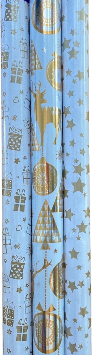 FESTIVE GIFTS Inpakpapier ‚Äì Cadeaupapier ‚Äì 300 x 70cm ‚Äì 2 rollen ‚Äì Kerst ‚Äì Luxe Cadeauverpakking ‚Äì Kleurrijk