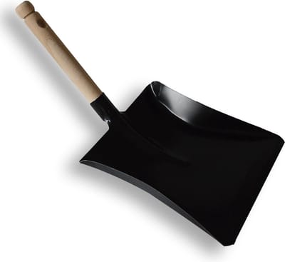 Metalen schep gemaakt in Duitsland, houten handvat, lengte 42cm, breedte 24cm fuxtec