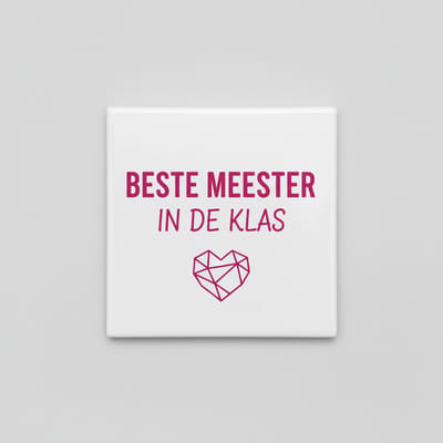 Beste Meester In De Klas Keramische Tegel – Hart Design – Decoratieve Wandtegel 15×15 cm