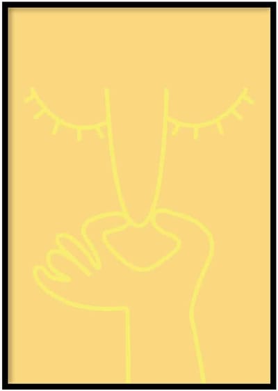Poster What a smell - Geel - 50x70 cm - WC Poster - WALLLL - Exclusief lijst - Professioneel fotopapier