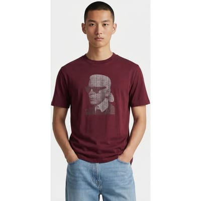 Karl Lagerfeld Merlot T-shirt Crewneck Maat: L | T-shirts met Print Outlet | Heren