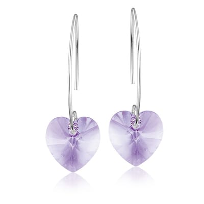 Montebello Oorbellen Pippa HZ113 - Swarovski Hart - 925 Zilver Gerhod. - Ø14mm - 40mm