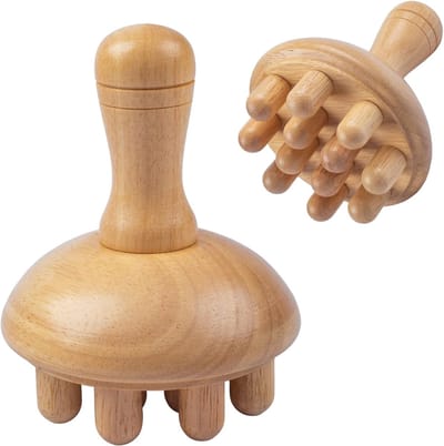 Houten Paddestoel Massage Tool - Massage - Massage apparaat - Massageapparaten - Anti-Cellulite - Lymfedrainage - Spierontspanning - Volledig Lichaam