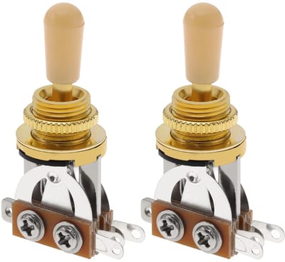 Dailygoody - Elektrische Gitaar Tuimelschakelaar - 3-Weg Schakelaar - Goud - Pickup Selector - Geschikt voor Les Paul Stijl - 2 Stuks