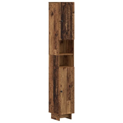 vidaXL - Badkamerkast - met - Open - Plank - EDE - Oud - hout - 30 - x - 31 - x - 190 - cm