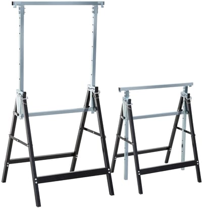 Roossentials schragen - 2 stuks - Set van 2 schragen - In hoogte verstelbaar - Metalen schraag - Steigerschragen - Schragenset - Zwart
