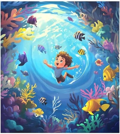 Vaatwasser Magnetische Cover - Keuken Decoratie Magneet - Keuken Opfrissen - Krasbescherming Apparaten - 26x23 Inch - Onderwater Wereld Blauw