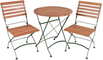 MaximaVida inklapbare ronde acacia bistroset Toscana 70 cm olijfgroen - stoelen zonder armleuning