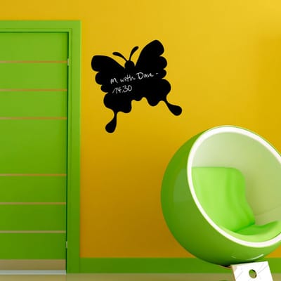 Schoolbordsticker - uitwisbare zelfklevende muurstickers - VLINDER - 55x55cm