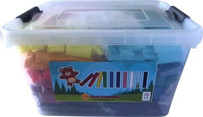 Domino stenen Don Domino mega mix (1000 stuks - 25 kleuren) + opbergbox