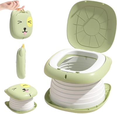 Opvouwbare toiletbril - Reistoilet kind Klappotje - Zindelijkheidstraining - Veilig niet-giftig materiaal - 24L x 5B cm - groen