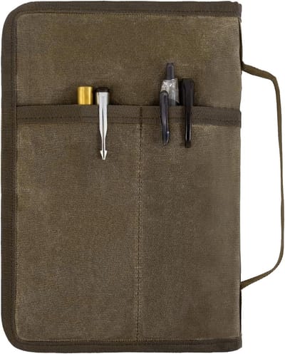Notebook Cover - Schrijftafel Organizer - Reizen Notities Maken - Waterdicht Canvas Materiaal - A5 Formaat - Grijsbruin