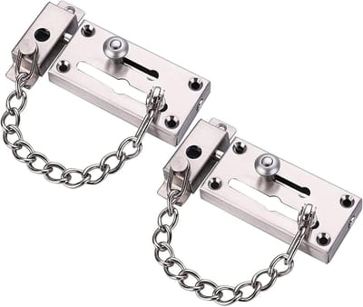 Deurketting Grendel - Veiligheidsketting Deur - Extra Beveiliging - Roestvrij Staal - 2 Stuks - Zilver