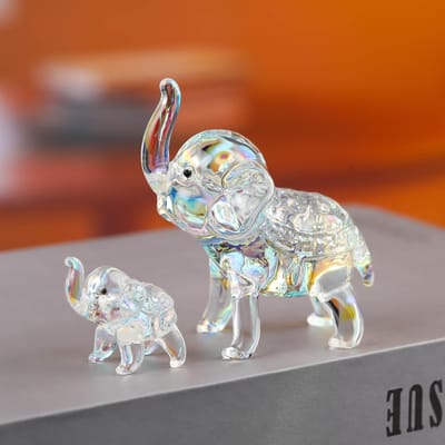 Kristallen olifant, glazen olifanten met kristallen dieren, verzamelbare beeldjes, ornamenten, verjaardagsdecoratie voor huisdecoratie 1pc