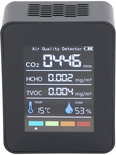 Luchtkwaliteit Monitor - CO2 Meter - Binnenklimaat Meten - Infrarood Technologie - Real-time Display - Wit