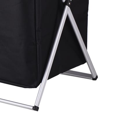 Panier à Linge Panier à Linge Organisateur Trieur Rangement Pliable avec Couvercle Poignée Cadre en Aluminium pour Salle de Bain Chambre noir