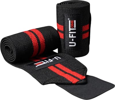 U Fit One 2 Stuks Wrist Wraps - Polsbrace - Polsbandage - Krachtraining - Polsbescherming - Fitness & Crossfit – Rood