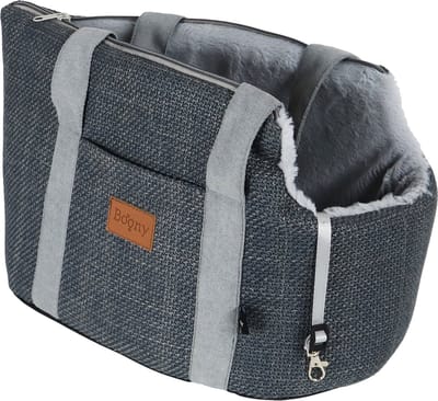 Boony Hondentas Linnenlook + Draagband Grijs 46 cm