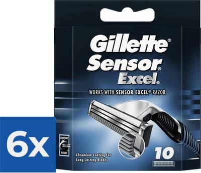 Gillette Sensor Excel - 10 stuks - Scheermesjes - Voordeelverpakking 6 stuks