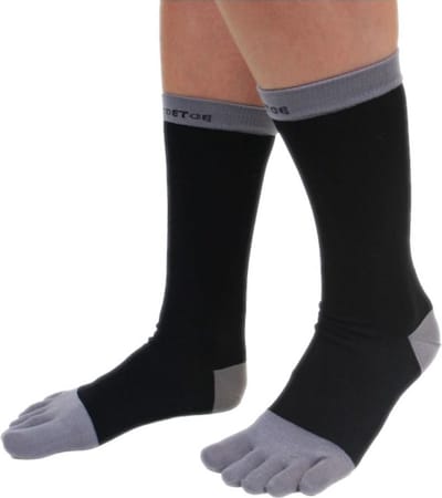 TOETOE Everyday Mid-Calf Heren teensokken - Grijs/Zwart - 41-48 - Teensokken