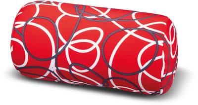 Kuschelmaxx Rolkussen - Sierkussen Rond Cilinder 17 x 33 cm - Rood lijnen-design - Stevig en zacht - Mooie print - Gevuld met microgranulaat - Vormvast & Wasbaar - Ideaal voor op de bank, bed, auto of op reis - Inclusief Wasnet