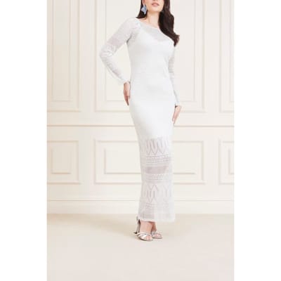 GUESS Marciano By  Hydra Long Dress Swt Pale Pearl Maat: 48 | Maxi Jurken Outlet | Dames | Wit