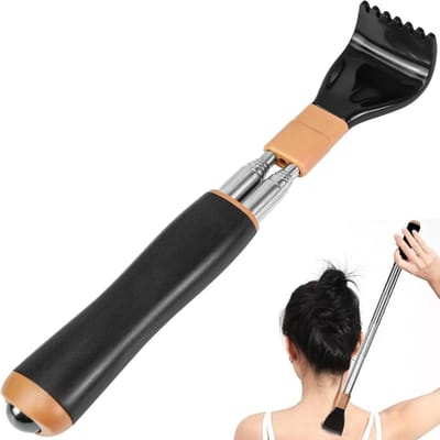 GELLDG Uitschuifbare rugmassager - Rugkrabber van roestvrij staal - Met versterkte uitschuifbare arm en massagekralen - Uitschuifbaar - Unisex
