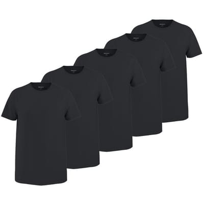 ESMARA MEN Set van 5 heren T-shirts (Zwart, S)