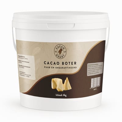 BonBonButter - Pure Cacaoboter 4kg - Ongeraffineerd - Vegan - Huid - Food-grade - Cocoa butter