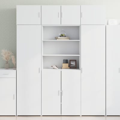 vidaXL - Opbergkast - 80x42,5x225 - cm - bewerkt - hout - wit
