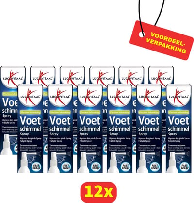 Lucovitaal Voetschimmel Spray - Zwemmerseczeem - 12 x 25 ml - Voordeelverpakking