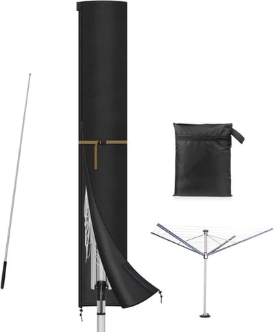 Beschermhoes voor Droogmolen - Universele Waterdichte en Winddichte Dekking van Oxford Stof, 200 x 32 cm, Met Rits en Stang