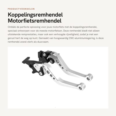 Dailygoods- Remhendel Hoogwaardig Aluminium - Remhendel Motorfiets - Remhendel Koppeling - Anticorrosie - Slijtvast - Verhoogde Rijveiligheid - Motorremhendel