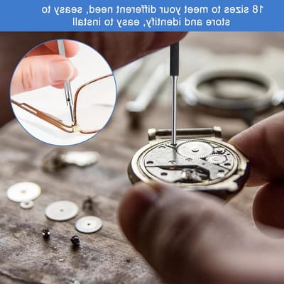Complete Set van 1000 Kleine Schroeven voor Reparaties, Inclusief M1.2, M1.4 en M2 Schroeven, Schroevendraaier en Pincet voor Horloges en Brillen